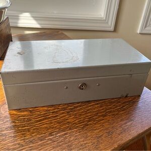 Small metal antique safe box